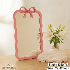Girly Pink Bow Aesthetic Wall Mirror – Pinterest Inspired Cute &amp; Unique Home Décor 💟🌸