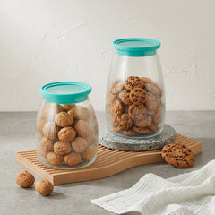 Striped Transparent Heat-Proof Glass Jar Set 🍡🥠