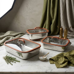 PREMIUM STAINLESS STEEL SERVING DISH SET – 3 PCS ✨🍽️