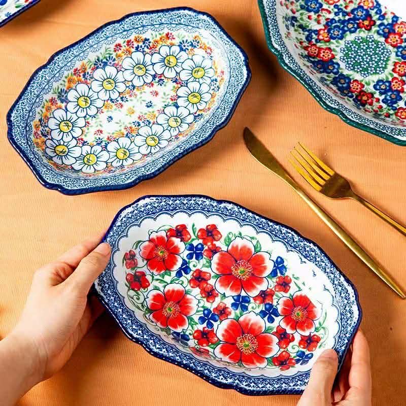 Classic Floral 9 inch Ceramic Dish