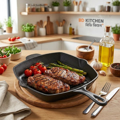 CAST IRON CHEF’S SKILLET – HEAVY-DUTY QUALITY FOR PERFECT COOKING! 🍳