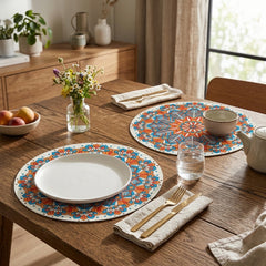 MANDALA ARTISTIC ROUND TABLE MAT SET