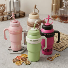 Vacuum Giant Portable Handle &amp; Straw Bottle – 1000ml ✨💧