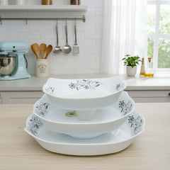 3pc Square Shape Opal Glass Pyrex Serving Dish