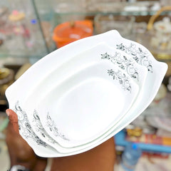 3pc Square Shape Opal Glass Pyrex Serving Dish