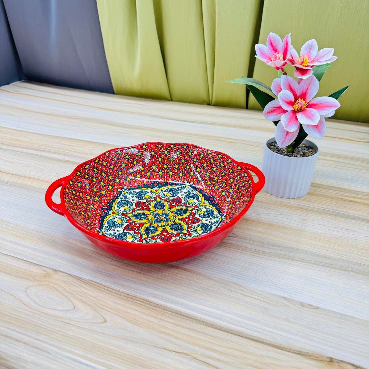 Printed ceramic large  Rice Bowl Turkey Design