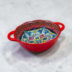 Microwave Safe Embossed Design Ceramic Curry Soup Bowl
