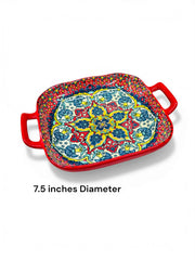 Bohemian style salad plate with double ear ceramic pasta dish, can be used for oven, microwave